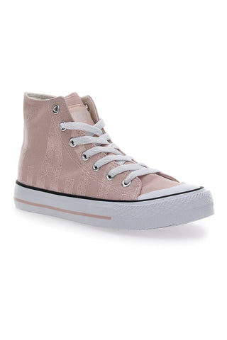 Hohe Everlast 2127-Sneaker aus rosa Canvas mit weißer Sohle