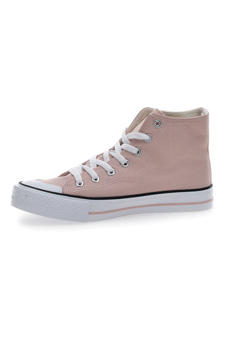 Hohe Everlast 2127-Sneaker aus rosa Canvas mit weißer Sohle