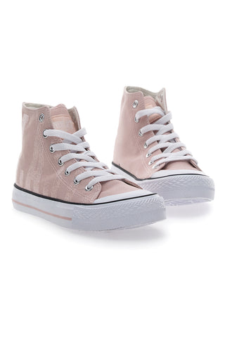 Hohe Everlast 2127-Sneaker aus rosa Canvas mit weißer Sohle
