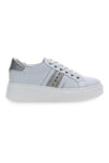 Energy 84 Weiße Flatform-Sneaker mit silbernem Glitzer