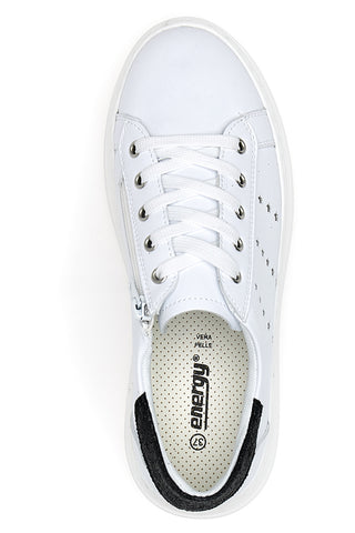 Energy 86 Flatform-Sneaker in Weiß und Schwarz
