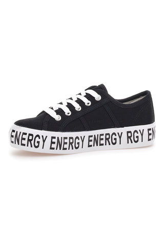 Flache Sneakers „Energy 116“ aus schwarzem Canvas