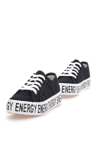 Flache Sneakers „Energy 116“ aus schwarzem Canvas