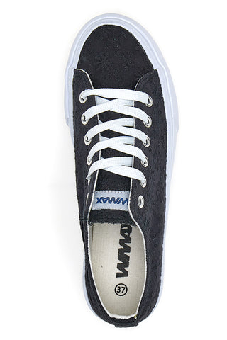 W Max 38 Schwarze Flatform-Sneaker