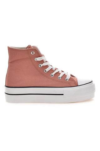 W Max 1990 Flatform-Sneaker aus rosa Canvas