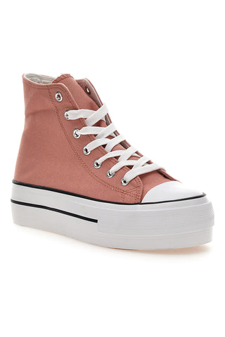W Max 1990 Flatform-Sneaker aus rosa Canvas