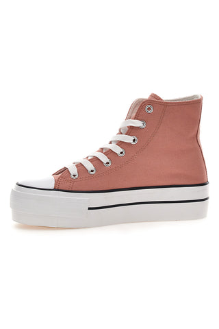W Max 1990 Flatform-Sneaker aus rosa Canvas
