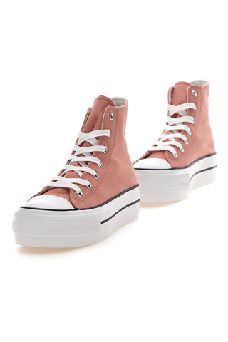 W Max 1990 Flatform-Sneaker aus rosa Canvas