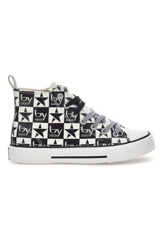 Hohe Canvas-Sneaker von Byblos 101 Weiß und Schwarz