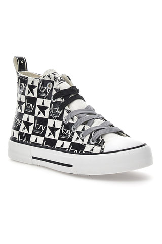 Hohe Canvas-Sneaker von Byblos 101 Weiß und Schwarz