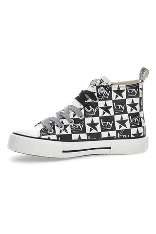 Hohe Canvas-Sneaker von Byblos 101 Weiß und Schwarz