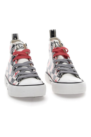 Hohe Canvas-Sneaker von Byblos 101 Weiß, Schwarz und Pink