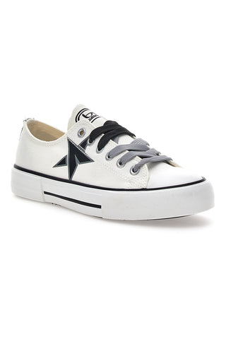 Niedrige Canvas-Sneaker von Byblos 100 Weiß und Schwarz