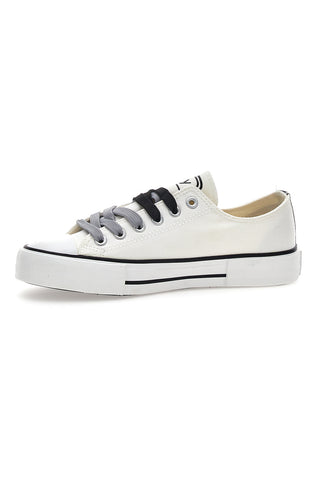 Niedrige Canvas-Sneaker von Byblos 100 Weiß und Schwarz