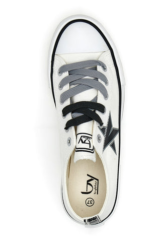 Niedrige Canvas-Sneaker von Byblos 100 Weiß und Schwarz