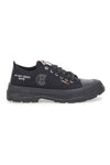 Schwarze Seidensneaker mit Baumwollgürtel