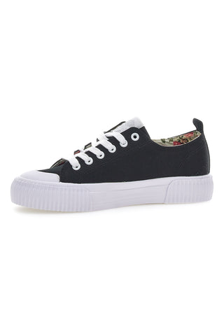 Niedrige Vesuvio-Sneaker mit schwarzem Baumwollgürtel