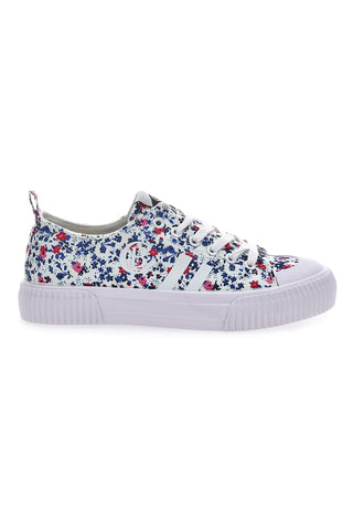 Sneakers Bianche Fiori Cotton Blet Vesuvio Fantasy