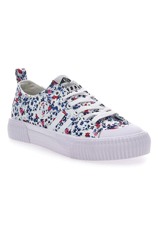 Sneakers Bianche Fiori Cotton Blet Vesuvio Fantasy