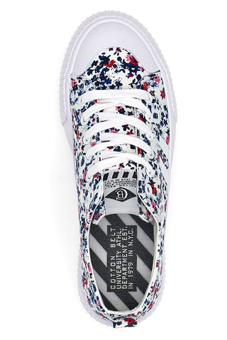Sneakers Bianche Fiori Cotton Blet Vesuvio Fantasy