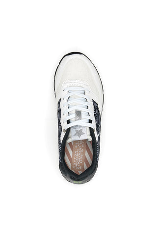 Weiße Sunny Mesh Animal-Sneaker mit Baumwollgürtel
