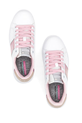 Coveri Mistik Nappa-Sneaker in Weiß und Rosa