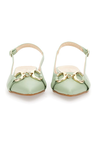Slingback a punta Pittarello 103003 Verde menta
