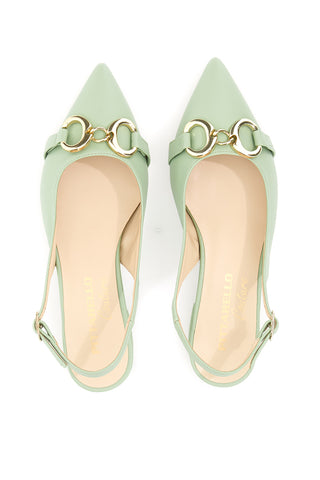 Slingback a punta Pittarello 103003 Verde menta