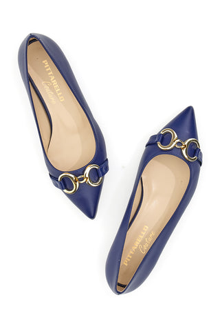 Ballerine Basse a Punta Pittarello 103002 Blu