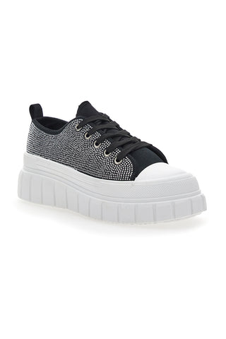 Sneakers Flatform 268603 Nere con Strass