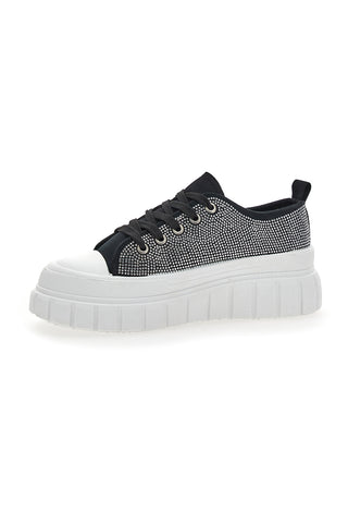 Sneakers Flatform 268603 Nere con Strass
