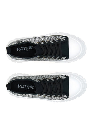 Sneakers Flatform 268603 Nere con Strass