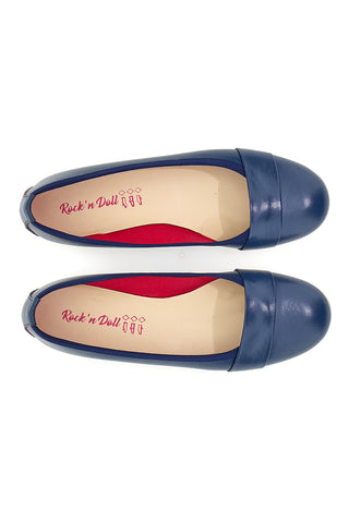 Niedrige blaue Rock'n Doll 20 Ballerinas