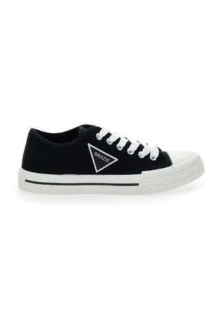 Niedrige Canvas-Sneaker Grazie 3582 Schwarz