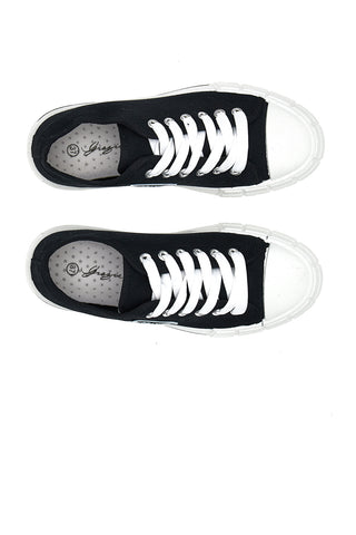 Niedrige Canvas-Sneaker Grazie 3582 Schwarz