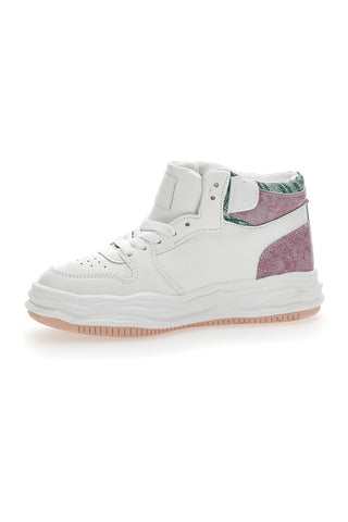 Sneakers alta Grazie 3150 Bianca Verde Rosa