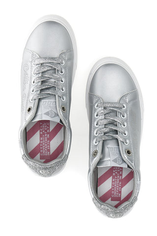 Ferdy-Sneaker in Silber mit Baumwollgürtel