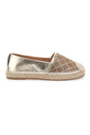 Plocadi 8055 Goldene Espadrilles mit Strasssteinen