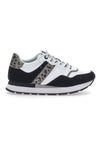 Weiße/schwarze Lunar-Sneaker mit Baumwollgürtel