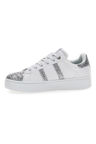 Sneakers Platform Cotton Belt Yard Glitter Bianche