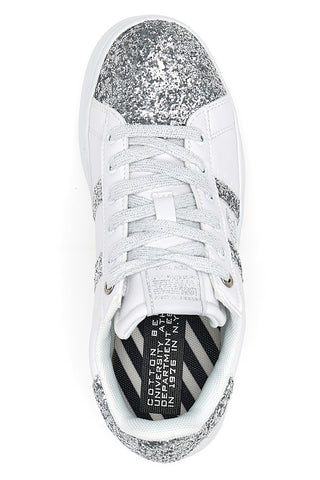 Sneakers Platform Cotton Belt Yard Glitter Bianche