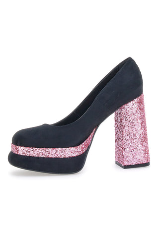 Pittarello Glam 3336 Schwarze Plateaupumps mit Glitzer