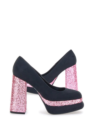 Pittarello Glam 3336 Schwarze Plateaupumps mit Glitzer
