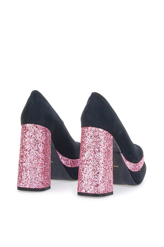 Pittarello Glam 3336 Schwarze Plateaupumps mit Glitzer