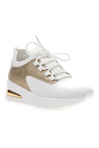 Sneakers mit Plateau in Blau 327 IN Weiß und Gold