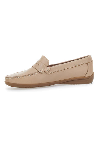 Mokassins aus echtem Leder, italienischer Mokassin 56 Beige