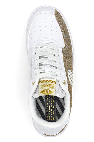 Sneakers Platform Cotton Belt Bipolar Glitter oro