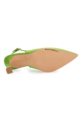 Pittarello Couture 148 Pistazien-Satin-Slingback-Pumps