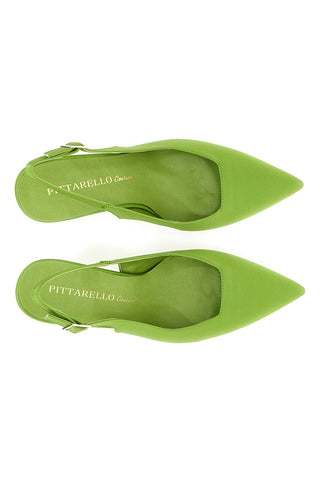 Pittarello Couture 148 Pistazien-Satin-Slingback-Pumps