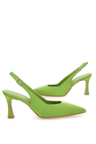 Pittarello Couture 148 Pistazien-Satin-Slingback-Pumps
